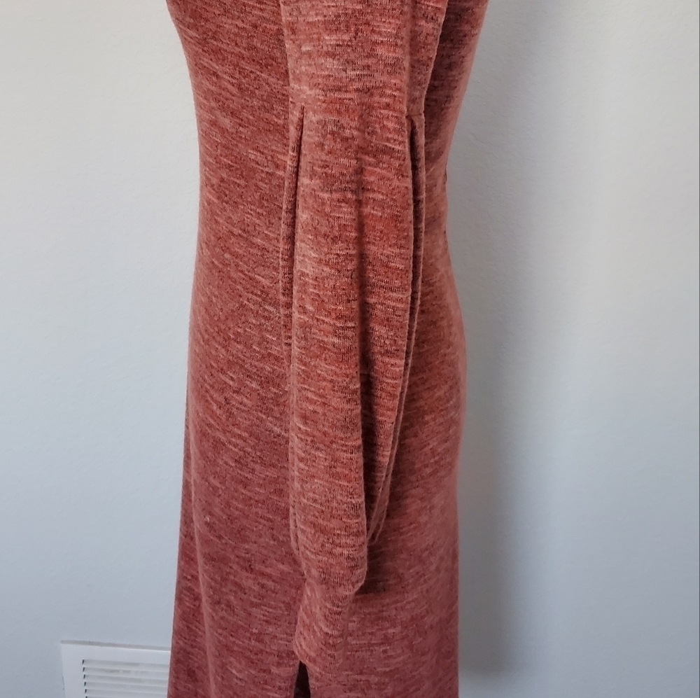 𝅺Lulu's Mattea Heathered Red Cowl Neck Midi Sweater Dress XS NWOT - Picture 6 of 16
